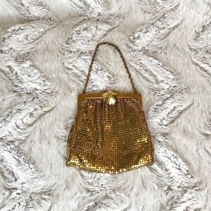 Whiting & Davis Gold Metal Mesh Handbag
